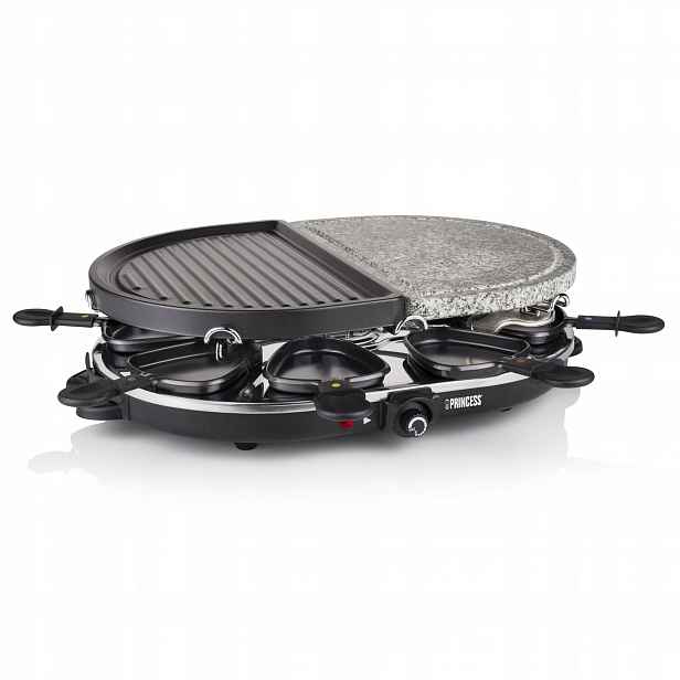 Raclette gril 8 osob 1200 W Přírodní kámen a grilovací deska