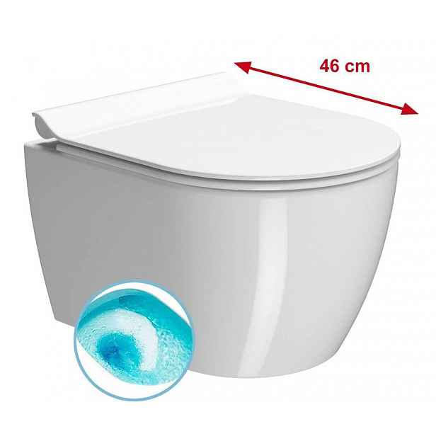 Sapho Pura - Závěsné WC, Swirlflush, ExtraGlaze, bílá 880211