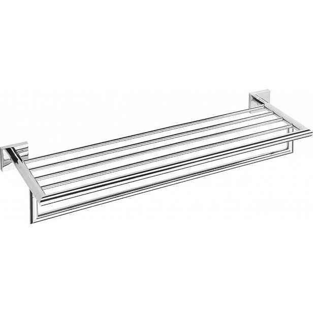 Sapho X-SQUARE - Polička na ručníky s hrazdou, délka 66 cm, chrom XQ601