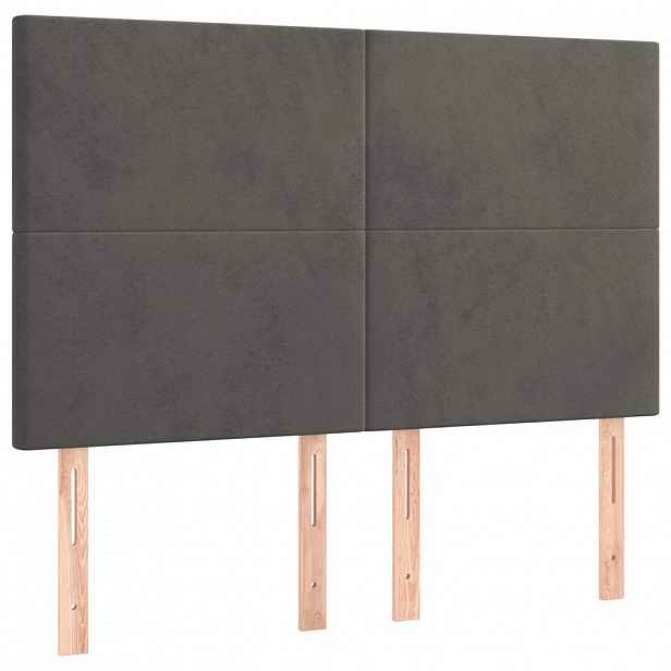 vidaXL Čelo postele tmavě šedé 144x5x118/128 cm sametové