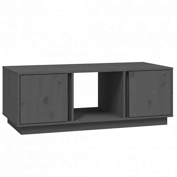 vidaXL Konferenční stolek šedý 110x50x40 cm masivní borové dřevo
