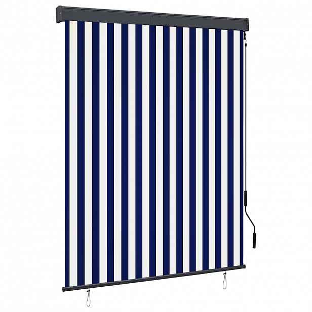 vidaXL Venkovní roleta 140 x 250 cm modrobílá