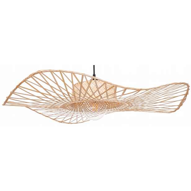 Závěsná lampa Boho bambusová černá 73 cm TH32