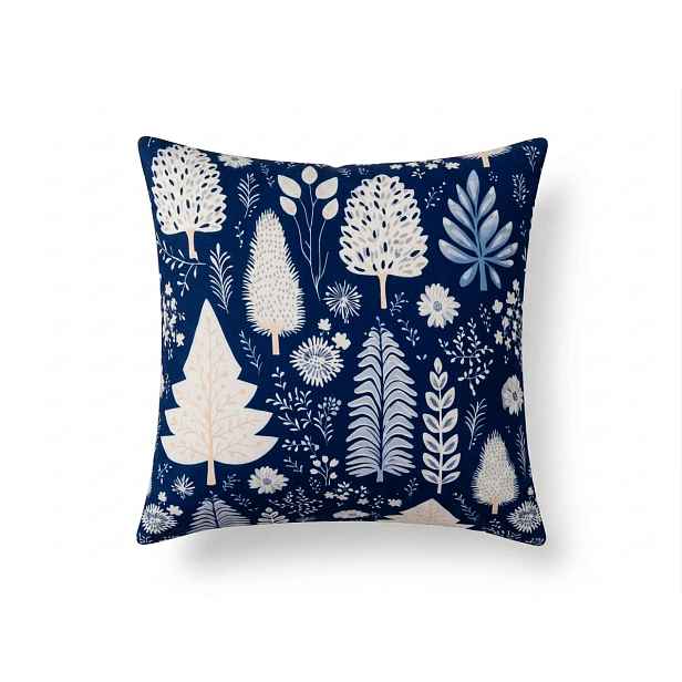 Povlak na polštář z mikrovlákna INDIGO BLOOM 45x45 cm, modrý