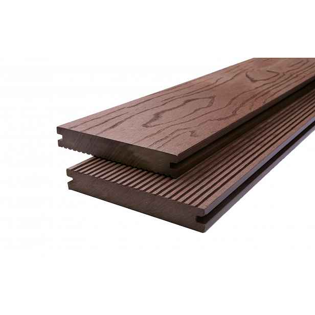 Prkno terasové dřevoplastové DŘEVOplus STANDARD plné wenge 22×140×4000 mm