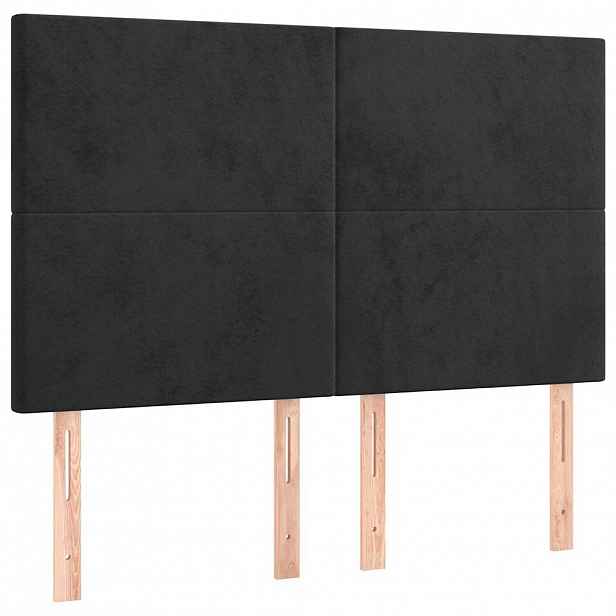 vidaXL Čelo postele černé 144x5x118/128 cm sametové