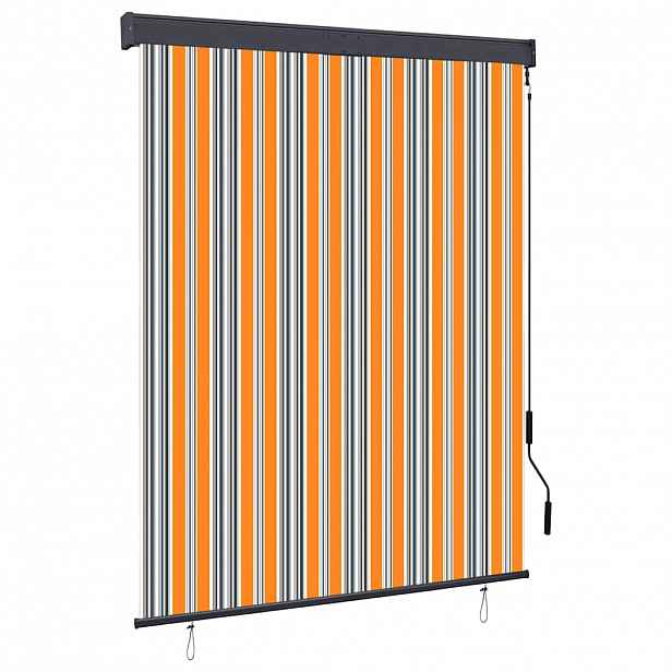 vidaXL Venkovní roleta 140 x 250 cm žlutomodrá