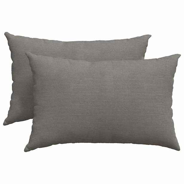 vidaXL Pohovkové polštáře 2 pcs Světle šedá 60 x 40 cm Žebrovaná látka