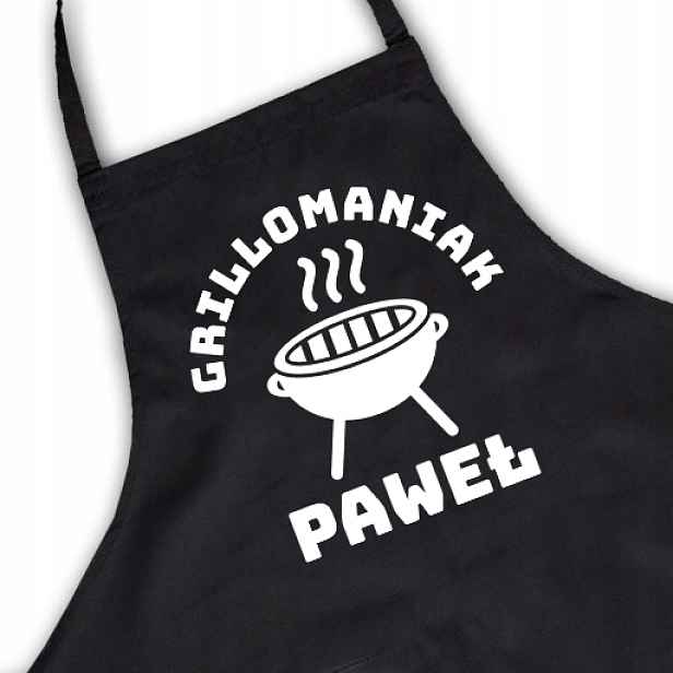 Černá kuchyňská zástěra jako Dárek pro Grillomaniaka, mnoho vzorů
