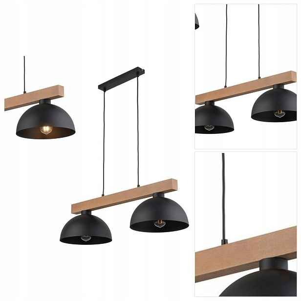 Černá závěsná lampa Oslo, moderní vyřezávaná forma nad psací stůl Tk Lighting