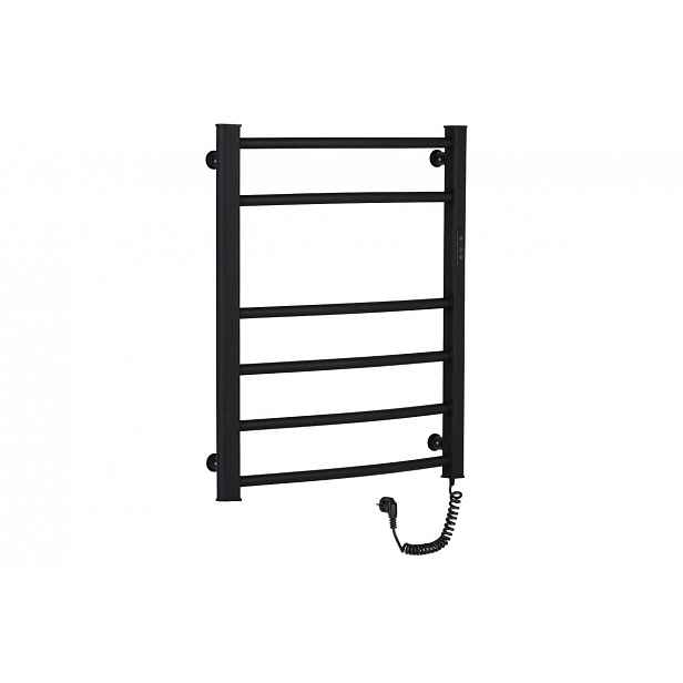 Elektrický sušák ručníků Luca, s displejem - 97 W - černá matná - 660x550 mm