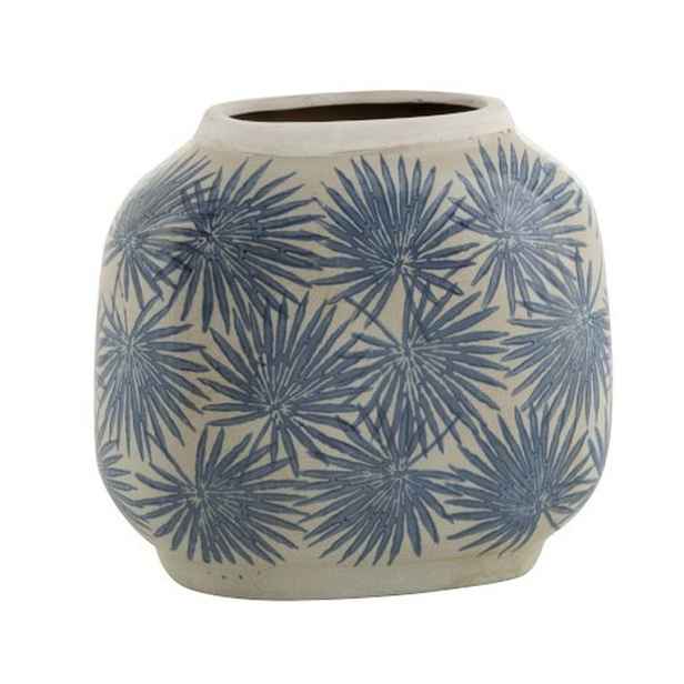 Keramická váza s modrými květy Blaw - 24*12,5*22 cm J-Line by Jolipa