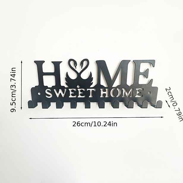 TEMU [1ks Organizér na klíče] 1ks Nástěnný držák na klíče Sweet Home Organizér Dekorativní, Kovový věšák na vchodové dveře, ložnici, , práci, auto,