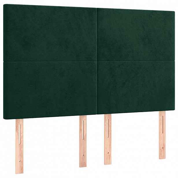 vidaXL Čelo postele tmavě zelené 144x5x118/128 cm sametové