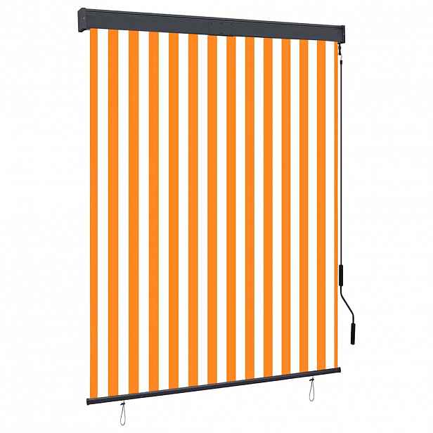 vidaXL Venkovní roleta 140 x 250 cm bílooranžová