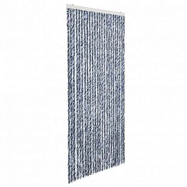 vidaXL Závěs proti hmyzu modrý, bílý a stříbrný 100 x 220 cm Chenille