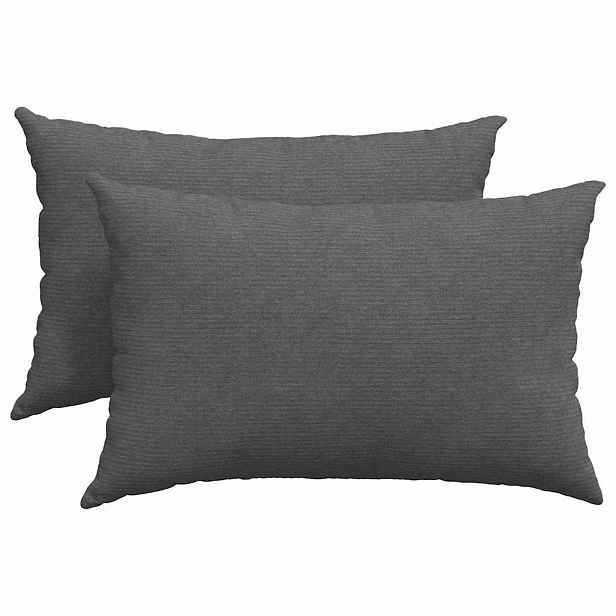 vidaXL Pohovkové polštáře 2 pcs Tmavě šedá 60 x 40 cm Žebrovaná látka