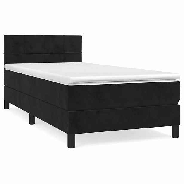 vidaXL Box spring postel s matrací černá 80 x 200 cm samet