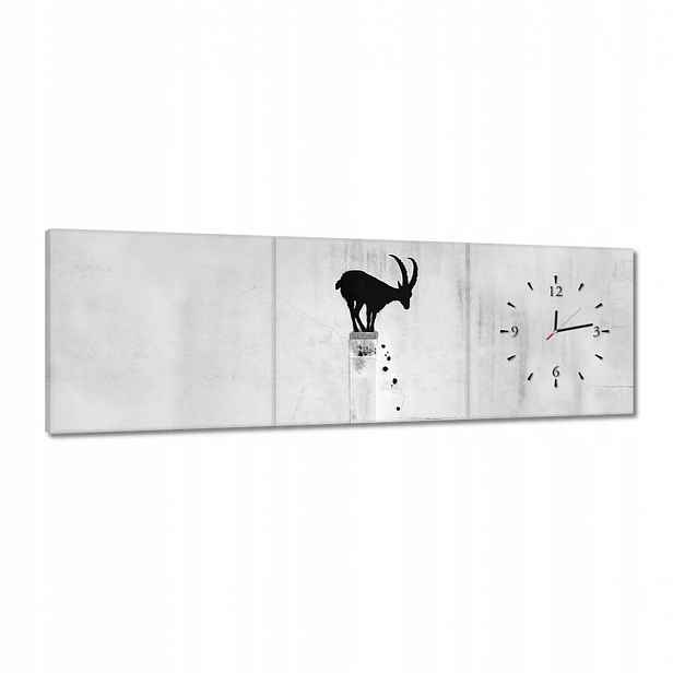 Hodiny 120x40 Kozica Banksy Gazela horská Bez soukromí Mural