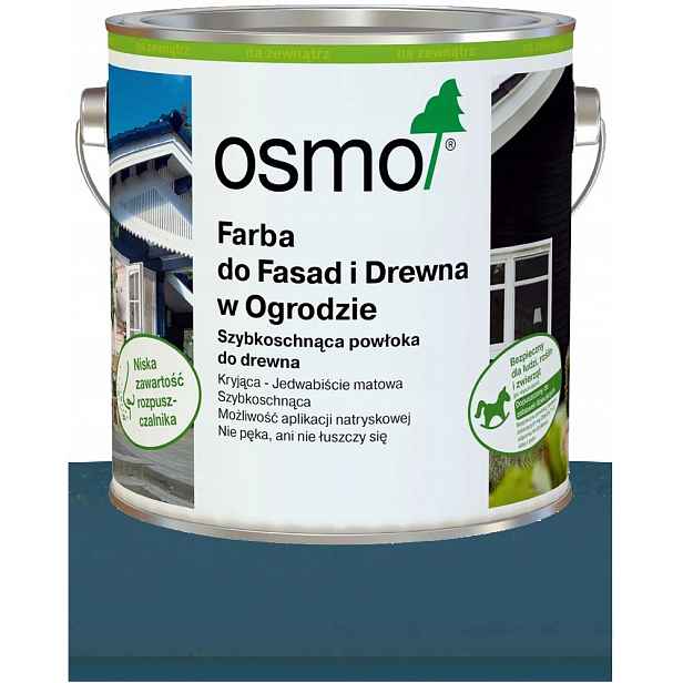 Osmo Barva pro fasády a dřevo v zahradě Modrá Capri 7519 0,75L