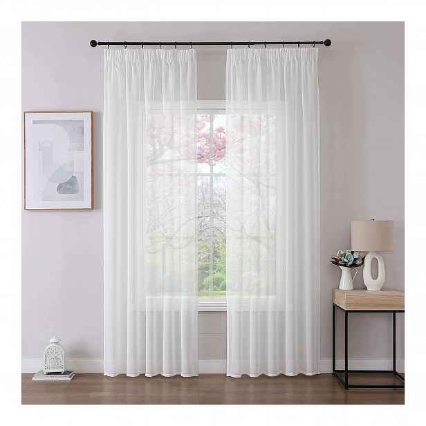 Panelové závěsy Transparentní Bílé 140 x 225 cm 2 panely Polyester Joydeco