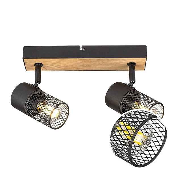 Spotové svítidlo Reflektor Pohyblivý Černý E14 2x40W Industriální Metta Rabalux