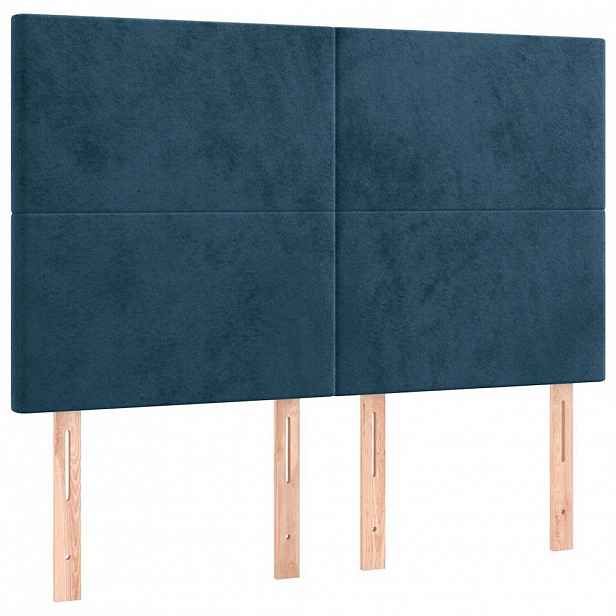 vidaXL Čelo postele tmavě modré 144x5x118/128 cm sametové