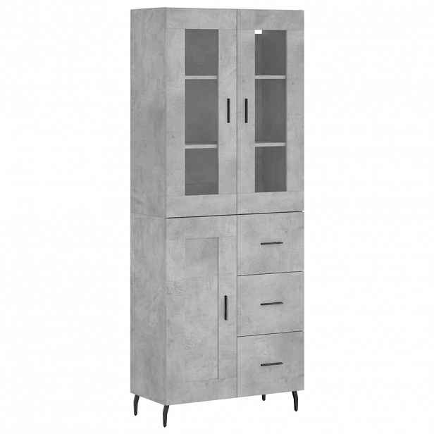 vidaXL Skříň highboard betonově šedá 69,5x34x180 cm kompozitní dřevo