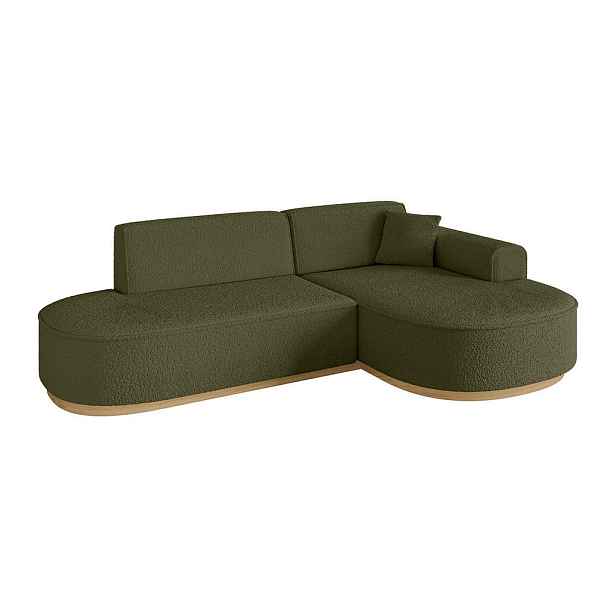 ALTDECOR ROHOVÁ SEDAČKA s otomanem, pravá MARI-L1-v2 243x171x83 Zelená Buklé
