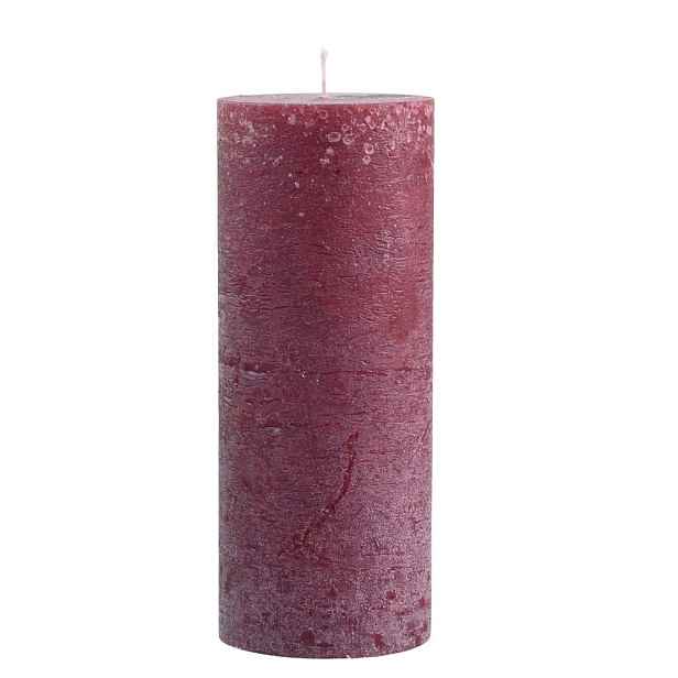 Červená široká svíčka Macon Rustic red - Ø 10*25cm/ 150h Chic Antique