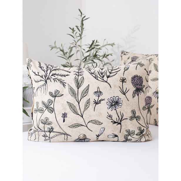 MKLuzkoviny.cz Flanelový povlak na polštář 50 x 70 cm - Herbář