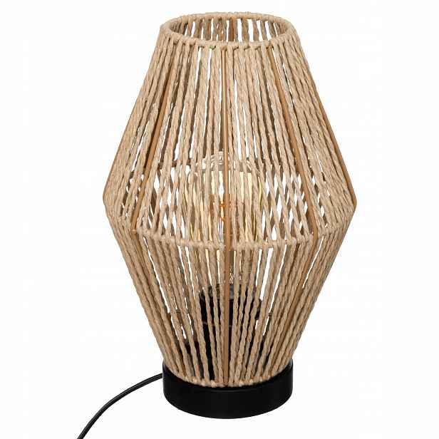 Stolní Lampa Ocel Chromovaná Vlákno Výška 30 CM Výška 19 X 19 CM Závit E27