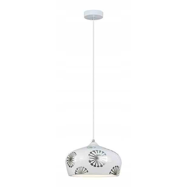 Stříbrná závěsná lampa Ginger – moderní lesk nad stolem Rabalux