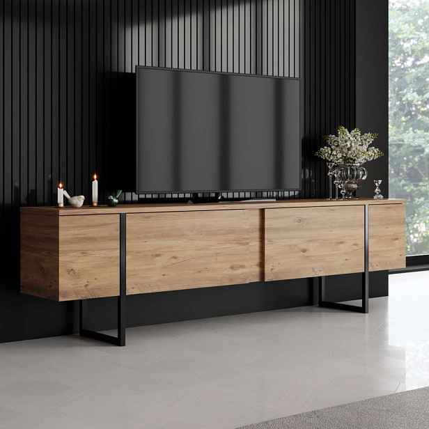TV stolek Luxe - Atlantic Pine, Black