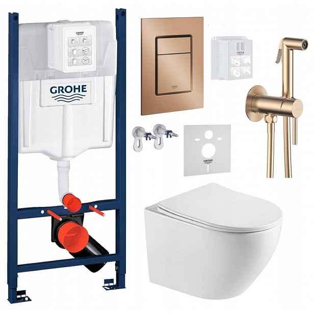 Wc stojan Grohe Rapid Sl s mísou Wc Blatna a tlačítkem měď Baterie