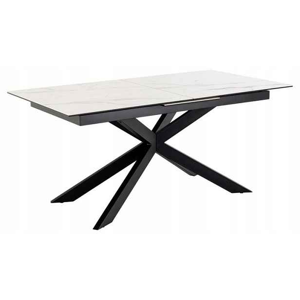 Actona Jídelní rozkládací stůl Irwine 168/210 cm bílý mramor/černý
