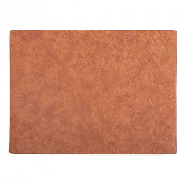 Oranžovohnědé prostírání z imitace kůže ZicZac Troja Rectangle, 33 x 45 cm