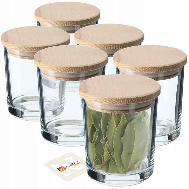 Skleněné Nádoby 245 ml Na Potraviny Koření Sada Nádob 6 ks