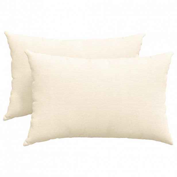 vidaXL Pohovkové polštáře 2 pcs Krémová 60 x 40 cm Žebrovaná látka