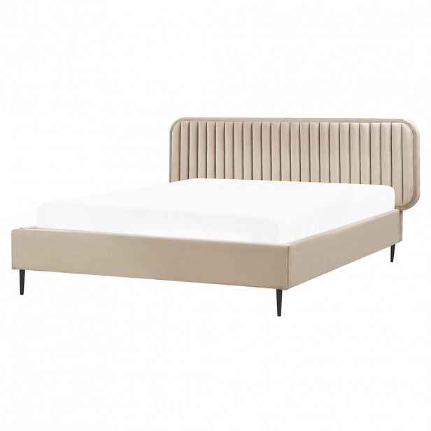 Beliani POSTEL s roštem 160/200 cm Taupe Brin