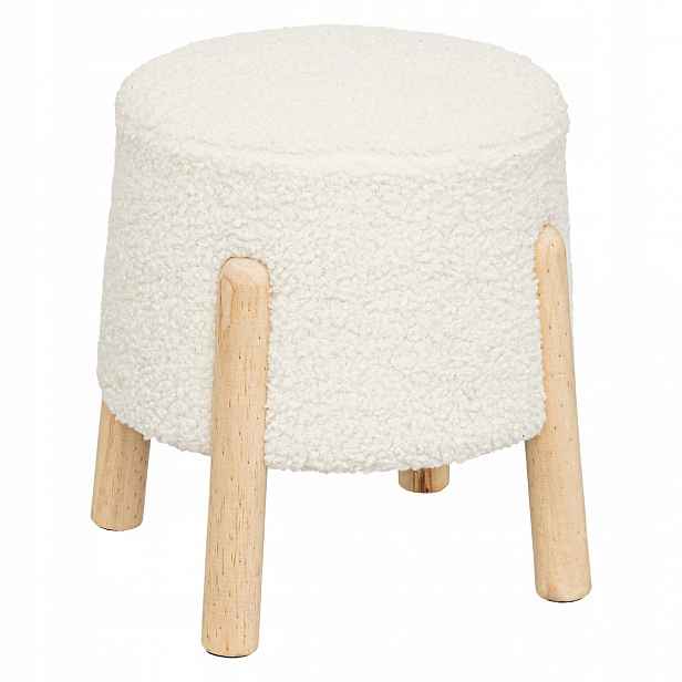 Čalouněná Stolička Boucle Bílá Pro Toaletní Stolek Do Ložnice Obývacího Pokoje, Pohodlná, Měkká
