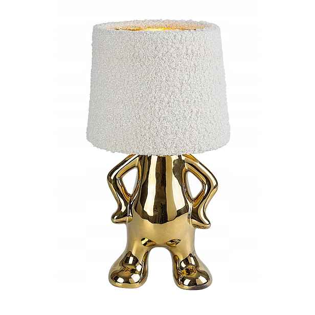Designová keramická stolní lampa se zlatým stínítkem 28 cm Rabalux