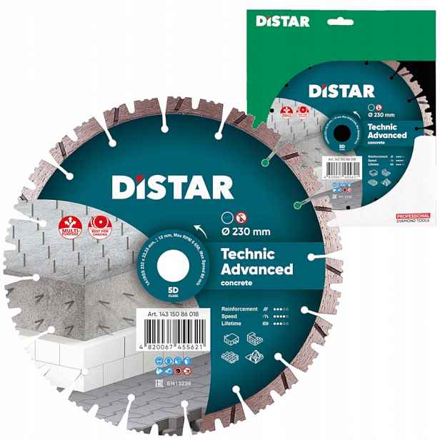 Diamantový kotouč Distar Technic Advanced 230 pro betonu z vyztuženého granitu