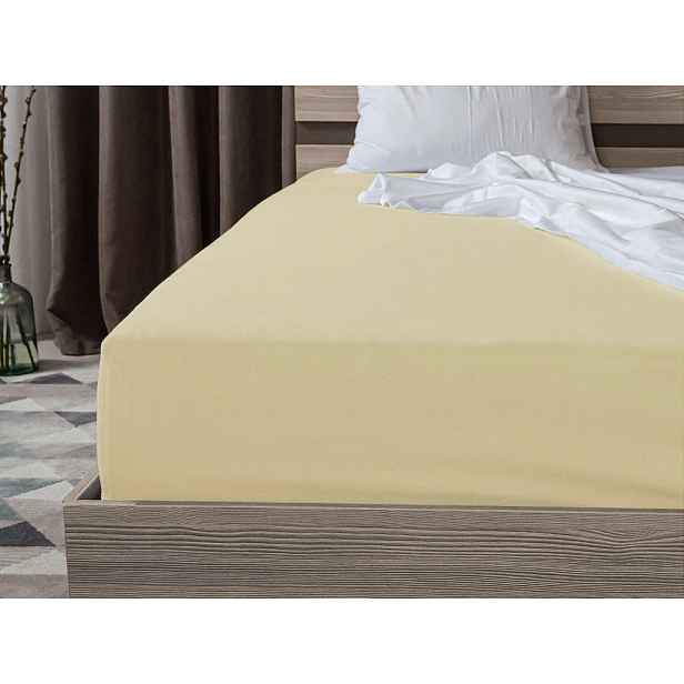 Jersey prostěradlo HIGHFIT světle žluté 180 x 200 cm