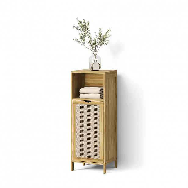 Livinity® KOUPELNOVÁ SKŘÍŇKA Mincio, Bambus, 36 x 98 cm s košem na prádlo