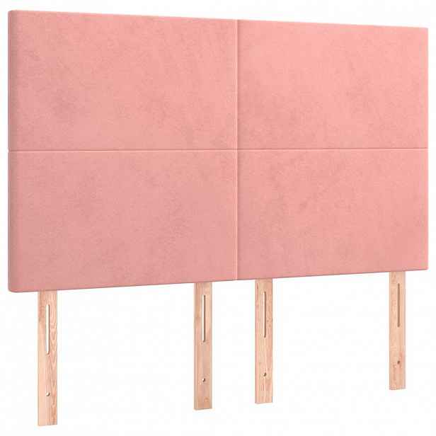 vidaXL Čelo postele růžové 144x5x118/128 cm sametové