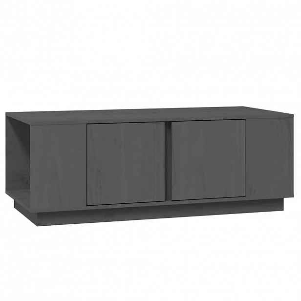 vidaXL Konferenční stolek šedý 110x50x40 cm masivní borové dřevo