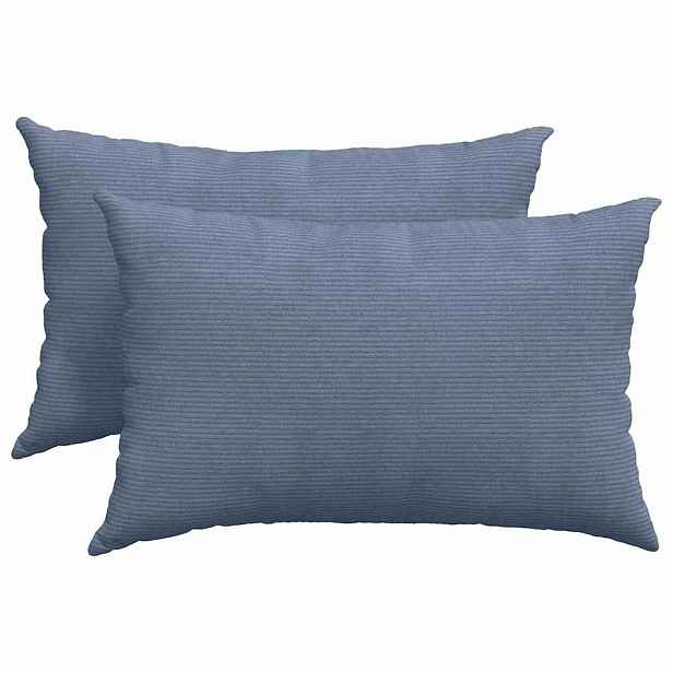 vidaXL Pohovkové polštáře 2 pcs Modrá 60 x 40 cm Žebrovaná látka