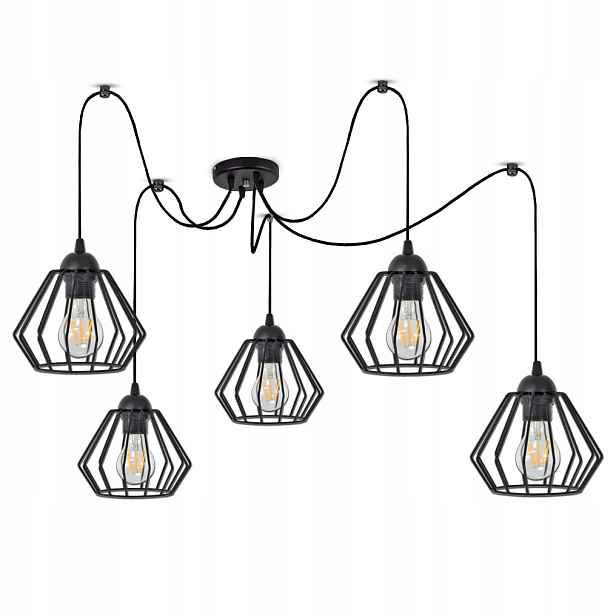 Závěsná Stropní Lampa Lustr Pavouk Edison Loft