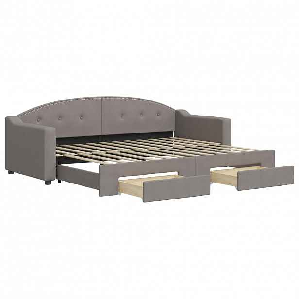 vidaXL Válenda s přistýlkou a zásuvkami taupe 80 x 200 cm textil